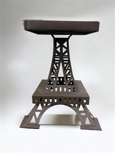 Patio Furniture - Pair Eiffel Tower Seats, Paris France, Metal Patio Furniture, Square Top by The Old Grainery (Brown, Cha...