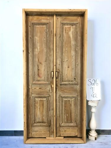 Antique French Double Doors with Jamb (42x91) European Panel Doors S26
