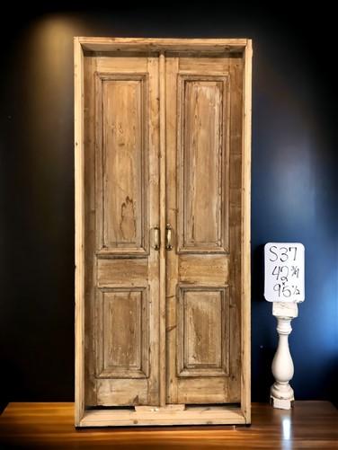 Antique French Double Doors with Jamb (42.5x95.5) European Panel Doors S37