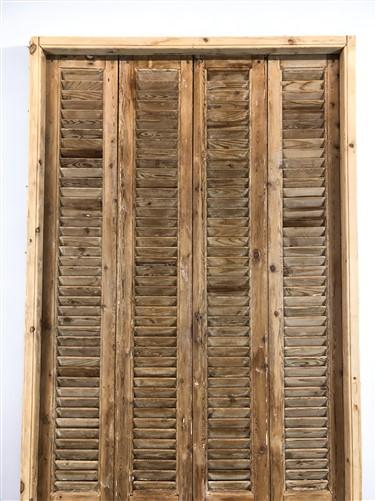 Antique Shutter French Double Door with Jamb (43.5x90) European Door S35