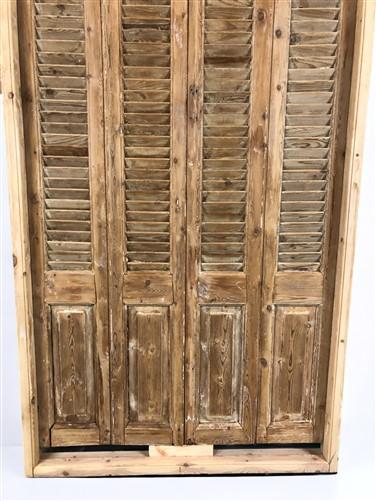 Antique Shutter French Double Door with Jamb (43.5x90) European Door S35