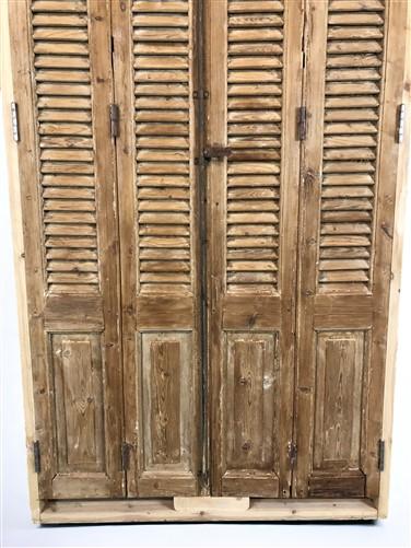 Antique Shutter French Double Door with Jamb (43.5x90) European Door S35