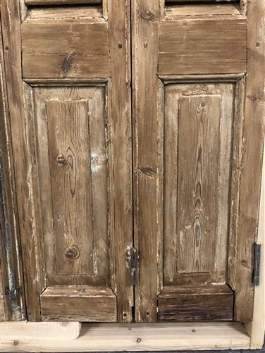 Antique Shutter French Double Door with Jamb (43.5x90) European Door S35