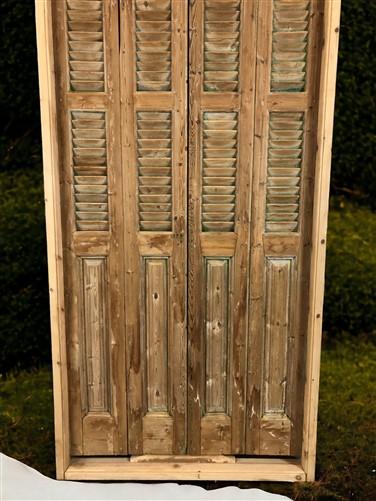 Antique Shutter French Double Door with Jamb (39.5x94.5) European Door S36