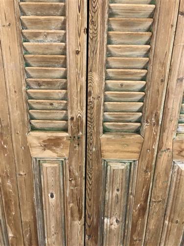 Antique Shutter French Double Door with Jamb (39.5x94.5) European Door S36