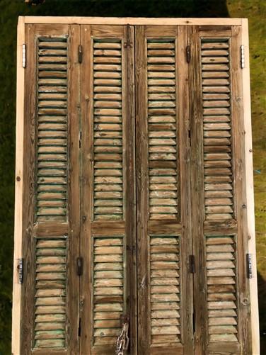 Antique Shutter French Double Door with Jamb (39.5x94.5) European Door S36