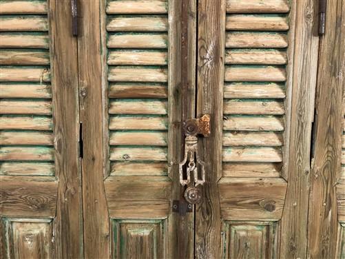 Antique Shutter French Double Door with Jamb (39.5x94.5) European Door S36