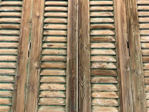 Antique Shutter French Double Door with Jamb (39.5x94.5) European Door S36