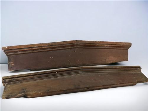 Pair Crown Molding Headers, Trim Door Window Pediment Architectural Salvage B17, by The Old Grainery (brown, crown, door)