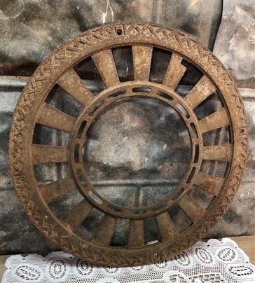Cast Iron Round Stove Pipe Collar, Chimney Flue Cover, Ornate Grate Heat Ring O,