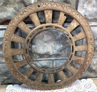 Stove Pipe collar - Cast Iron Round Stove Pipe Collar, Chimney Flue Cover, Ornate Grate Heat Ring O, by The Old Grainery (...
