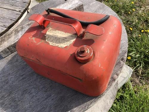Gas Can - Small Gasoline Gas Fuel Tank Metal Can Outboard Boat Motor Johnson Vintage V, by The Old Grainery (boat, can, fuel)
