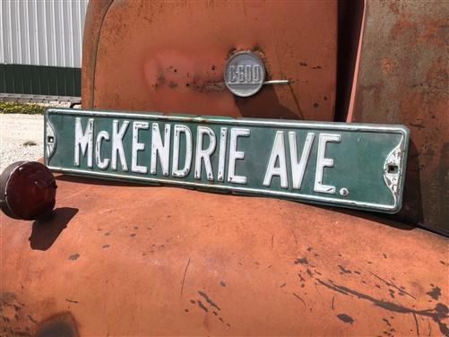 Street sign - McKendrie Ave Metal Sign Road Street Highway Vintage Mancave Basement Sign A, by The Old Grainery (ave, aven...
