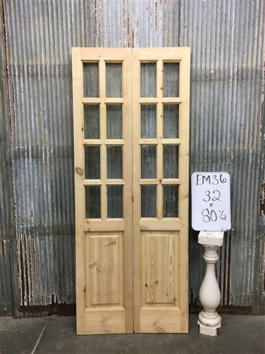 French Double Door (32x80.5) 8 Pane Glass European Styled Door EM36