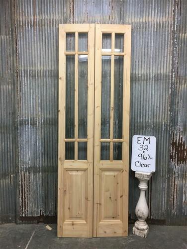 French Double Door (32x96.5) 6 Pane Glass European Styled Door EM24