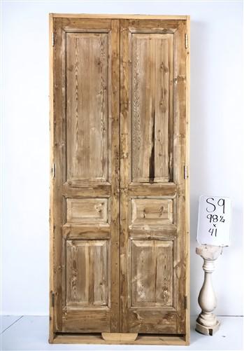 Antique French Double Doors with Jamb (41x98.5) European Panel Doors S9