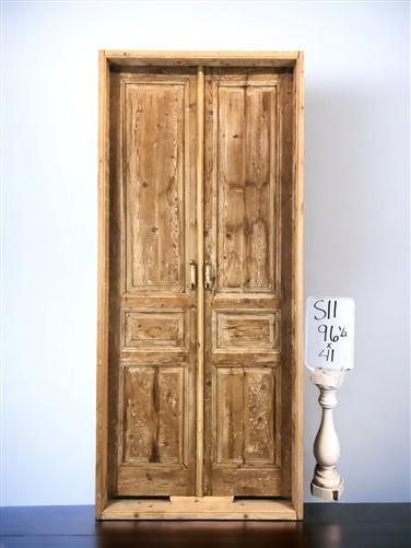 Antique French Double Doors with Jamb (41x96.5) European Panel Doors S11