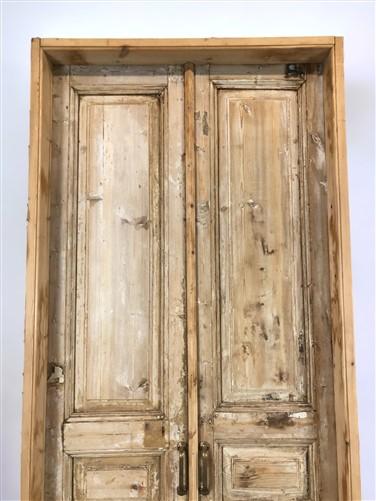 Antique French Double Doors with Jamb (40x93.75) European Panel Door S12