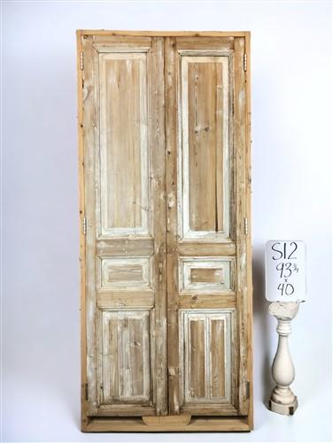 Antique French Double Doors with Jamb (40x93.75) European Panel Door S12