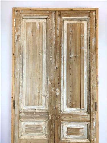 Antique French Double Doors with Jamb (40x93.75) European Panel Door S12