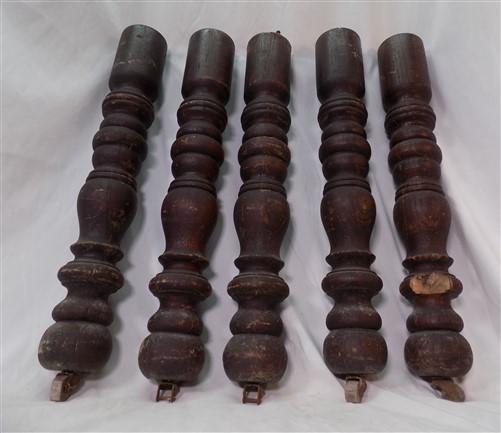 Wooden Table legs - 5 Wood Table Legs, Harvest Folk Art Architectural Salvage Vintage Harvest C, by The Old Grainery (5, a...