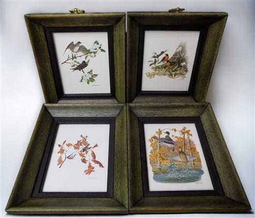 framed minature Richard Sloan art prints - 12 Miniature 4x5 Richard Sloan Framed North American Bird Prints, Nature House,...