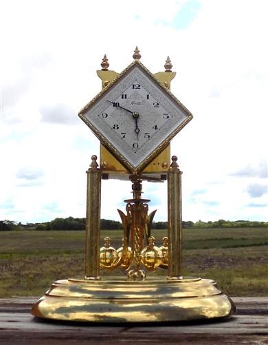 Kieninger & Obergfell Glass Dome Vintage Anniversary Clock, Made West Germany F,