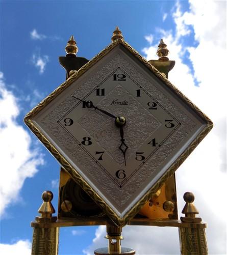 Kieninger & Obergfell Glass Dome Vintage Anniversary Clock, Made West Germany F,