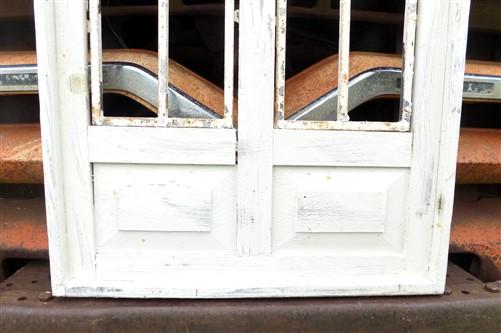 Large Double Paneled Architectural Wood Metal Window Frame, Farmhouse Window C,