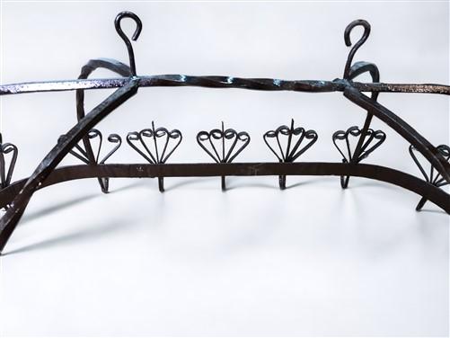 Oval Wrought Iron Hanging Pot Rack, Kitchen Decor, Ceiling Mount Pot Pan Holder,
