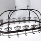 Oval Wrought Iron Hanging Pot Rack, Kitchen Decor, Ceiling Mount Pot Pan Holder,