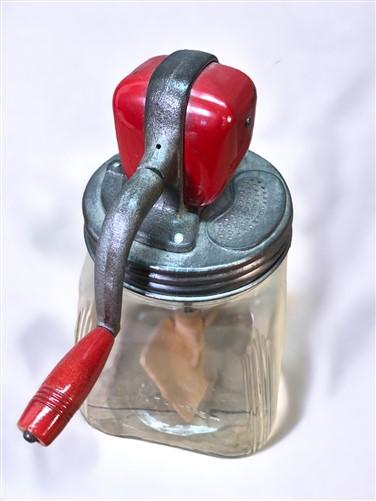 Butter churn - Farm Master Hand Crank Butter Churn, Vintage Glass Tabletop Wooden Paddle Dairy by The Old Grainery (Butter...