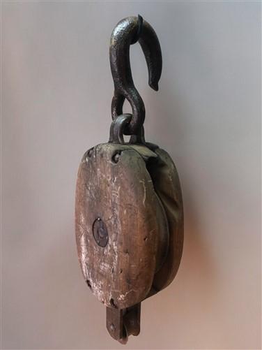 Hay Trolley - Antique Vintage Cast Iron & Wood, Farm Barn Hay Trolley Pulley, Farm Decor K, by The Old Grainery (antique,...