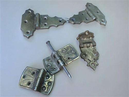 Hinges - Ice Box Hardware, Vintage Latch Door Hinge, Salvage Cooler Chest Handle Lock A8, by The Old Grainery (brass, cabi...
