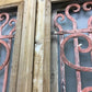 Antique French Double Doors (40x90.5) Iron Wood Doors, European Doors D283