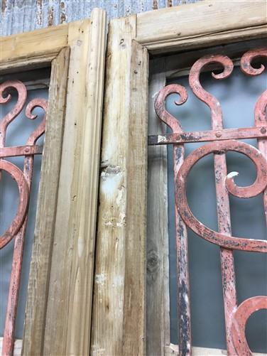 Antique French Double Doors (40x90.5) Iron Wood Doors, European Doors D283