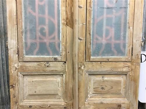 Antique French Double Doors (40x90.5) Iron Wood Doors, European Doors D283