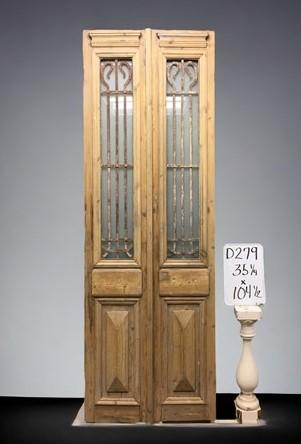 Antique French Double Doors (35x104.5) Iron Wood Doors, European Doors D279