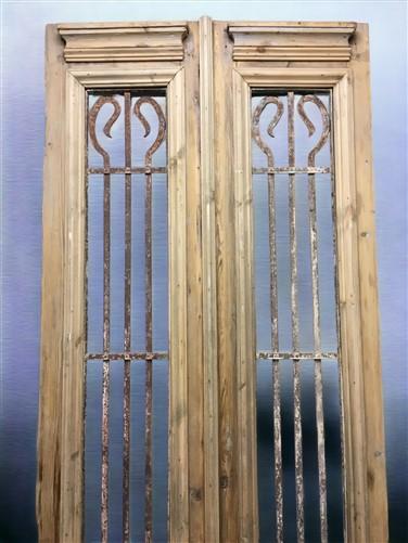 Antique French Double Doors (35x104.5) Iron Wood Doors, European Doors D279