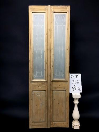 Antique French Double Doors (35x104.5) Iron Wood Doors, European Doors D279