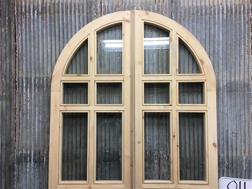 Arched French Double Doors (48x96) 14 Pane Glass Doors European Styled O11