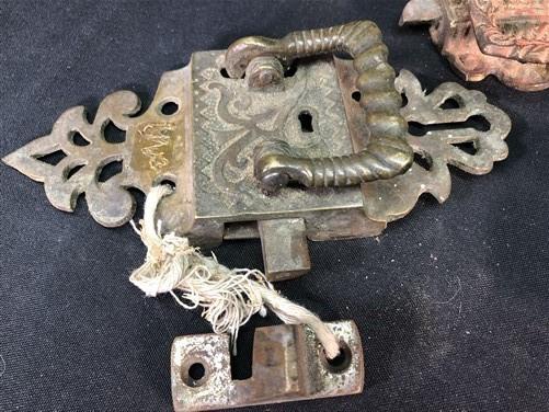 Ice Box Hardware, Vintage Latch Door Hinge, Salvage Cooler Chest Handle Lock L,