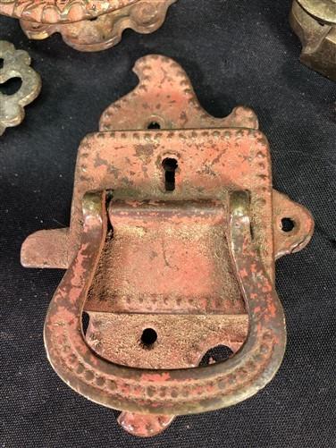 Ice Box Hardware, Vintage Latch Door Hinge, Salvage Cooler Chest Handle Lock L,