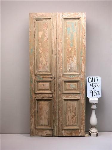 Antique French Double Doors (43.5x95.5) European Thick Molding Design B117