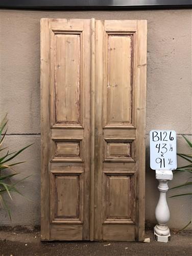 Antique French Double Doors (43x91.5) European Thick Molding Design B126