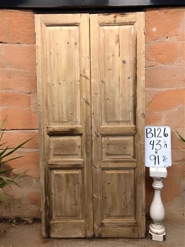Antique French Double Doors (43x91.5) European Thick Molding Design B126