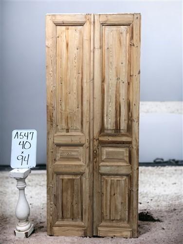 Antique French Double Doors (40x94) Raised Panel Doors, European Doors A547