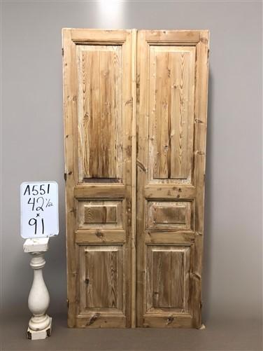 Antique French Double Doors (42.5x91) Raised Panel Doors, European Doors A551