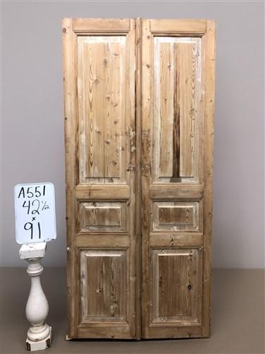 Antique French Double Doors (42.5x91) Raised Panel Doors, European Doors A551