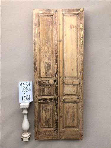 Antique French Double Doors (38.5x102) Raised Panel Doors, European Doors A554